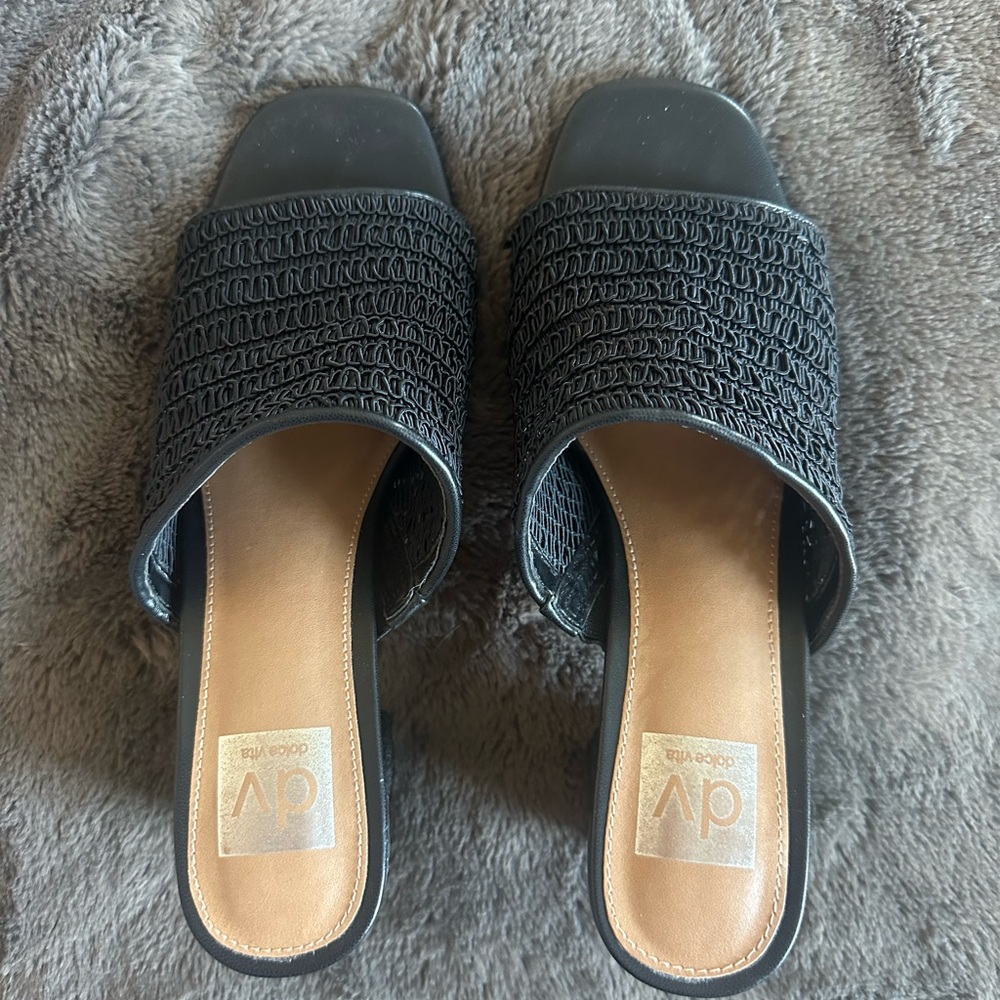 DV by Dolce Vita Black Textured Mules